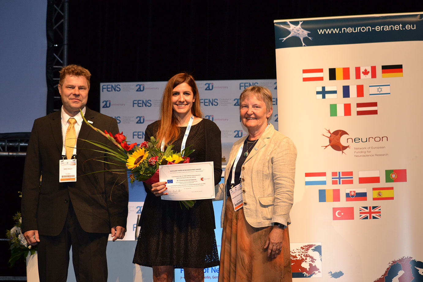 Erkki Raulo, EPNA Awardee 2017 Cristina García Cáceres and Marlies Dorlöchter