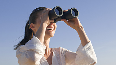 Woman with binoculars