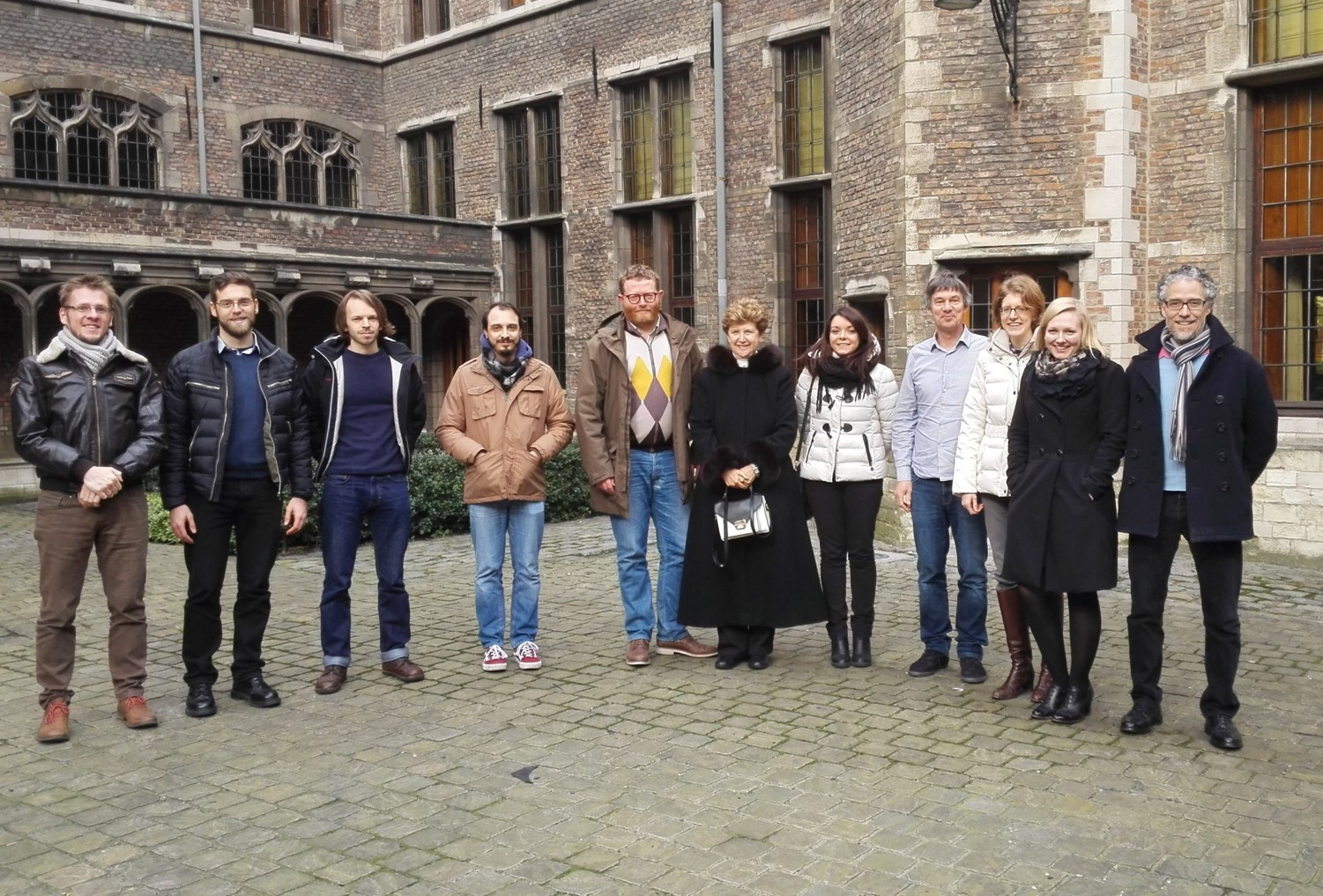 Group photo: AUTISYN consortium. Geert Vandeweyer, Michele Gabriele, Pierre-Luc Germain, Alessandro Vitriolo, Giuseppe Testa, Illana Gozes, Danilla Pallotta, Frank Kooy, Anke Van Dijck, Elisa Cappuyns, Christopher Pearson; © AUTISYN Consortium