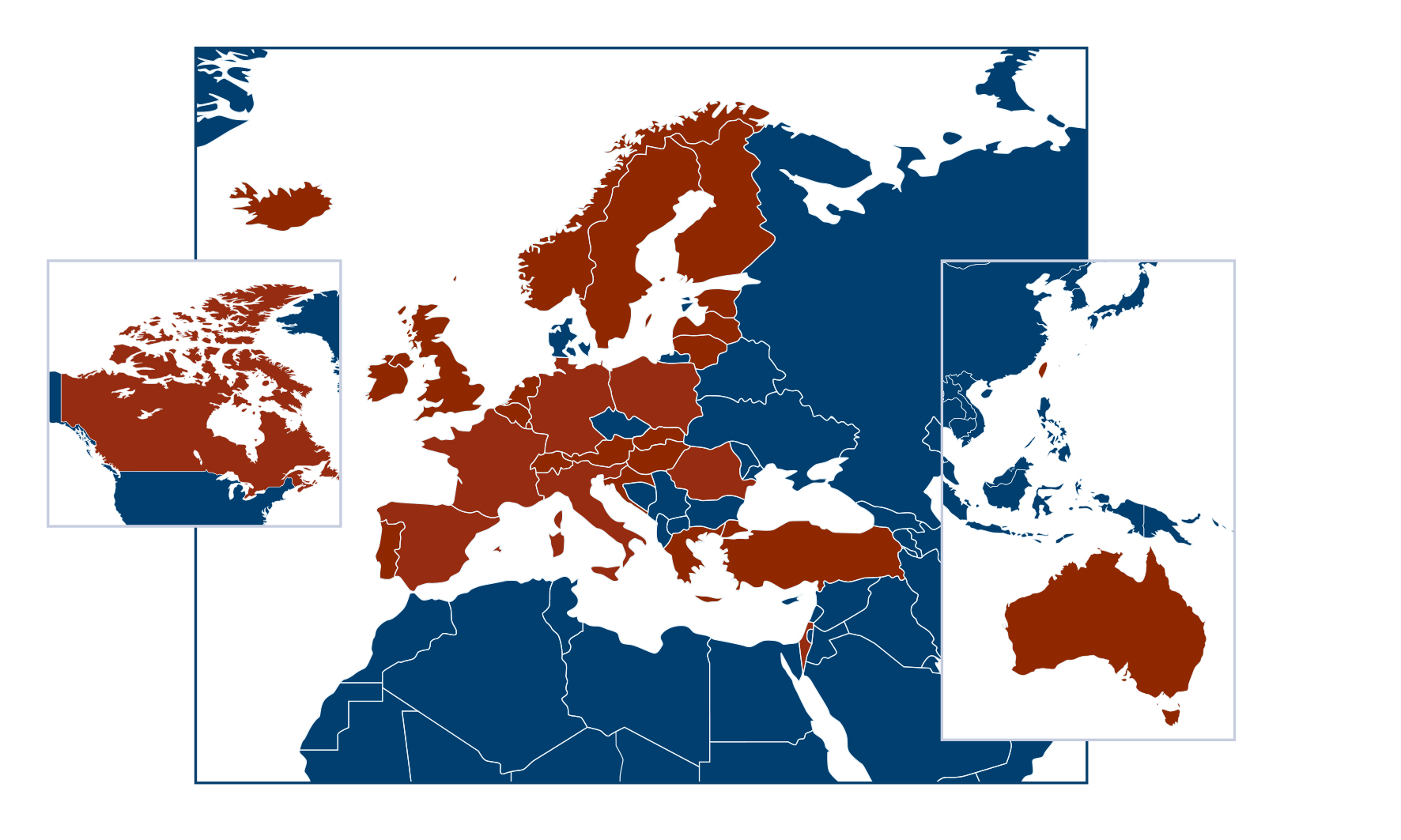 map of NEURON partner countries